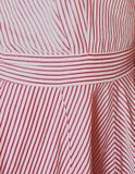 1940s red stripy sun dress