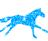blue glitter horse