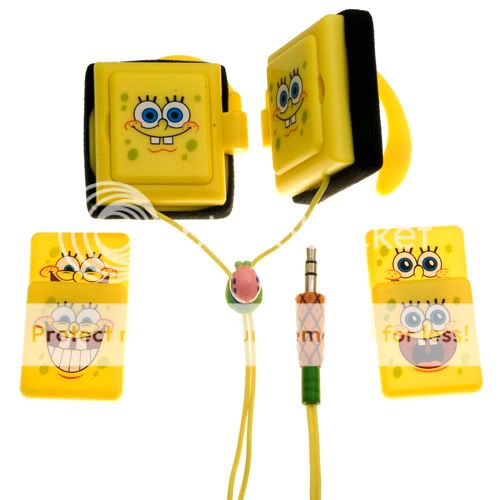Ear Phone For  Ipod Ear buds Spongebob Kids Gift NIB  